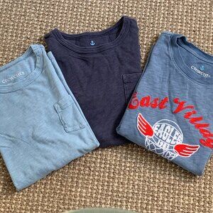 Crewcuts Boys Size M T-Shirt Bundle Graphic Pocket Tees Blue